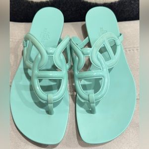 Hermes Egerie Sandal Vert Emburn Size 37